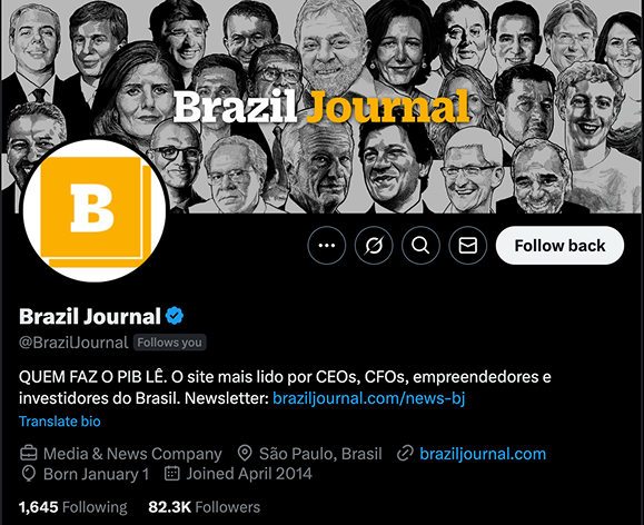 Brazil Journal Twitter Page
